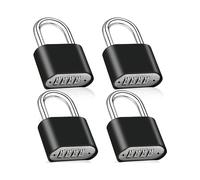 4pcs Combination Lock, 4-Digit Heavy Duty Combo Lock, Combination Padlock Outdoor Waterproof Gate Locks for Fence