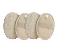 4Pcs Comfortable Body Natural Loofah Sponge Biodegradable Exfoliating Body Scrubbers Back Natural Body Loofah Eco-Friendly Bath Loofa Pads for Adults Women Men