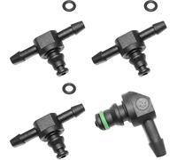 4pcs Common Rail Diesel Injector Leak Off Pipe Return Connectors Fits Bosch 110 Injectors | 3 T's & 1L Connector | Durable Fuel System Connections | Automotive Parts