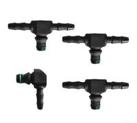4pcs Common Rail Diesel Injector Return Pipe Connector Set, T & L Fittings, Leak-Resistant Sealing, Check Valve, Plastic,