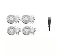 4pcs,Compatible for Skull,Shaver Head Replacement Blade,Pitbull Gold/Silver/Black PRO Replacement Blade 4 Heads Shaver(Silver 4 pcs 1 Set)