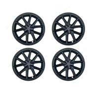 4Pcs Compatible For Tesla Model 3 2017-2023 HubCap 18 Inch Performance Wheel Cap Full Rim Cover Parts Replacement Bodykits Tuning(Matte Black)