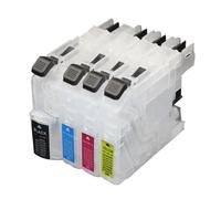 4pcs Compatible Refillable Ink Cartridges Compatible With Various Models Including LC203 LC213 LC223 LC225 LC233 LC211 LC263 J4420DW J4625DW MFC-J5720DW J5620DW Without Chip