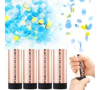 4PCS Confetti Cannons Party Popper - Gender Reveal Confetti Cannons Boy or Girl Confetti Poppers Birthday Poppers Shooter for Baby Shower, Blue