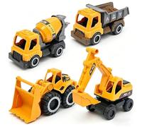 4Pcs Construction Vehicle sandbox Toy Set, Mini Excavator Digger for kids