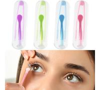 4Pcs Contact Lenses Applicator Contact Lens Applicator Kit, Portable Contact Lens Remover Tools with Tweezers & Suction Stick, Storage Case Included - Ideal for Travel and Daily Use