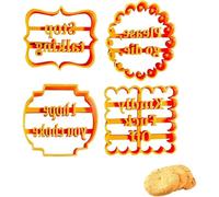 4PCS Cookie Molds with Good Wishes,Cookie Cutters,Funny Cookie Moulds Set,Rude Cookie Cutters,DIY Fondant Sugarcraft Supplies for Baking Cake Pastry
