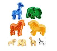 4PCS Cookies Stamp Cutters Biscuit Moulds 3D Plastic Animals Fondant Cake Molds Plungers Baking Bakeware Decoration Tool