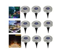 (4Pcs Cool White) 4/8/12Pack Solar Garden Light 8 LED RGB Solar Ground Light Waterproof Light Underground Landscape Lights Solar Lamp