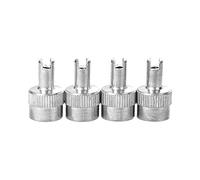 4Pcs Copper Valve Stem Caps with Valve Core Remover, Valve Core Wheel Tires Valves Covers, Auto Replacement Parts(silver)