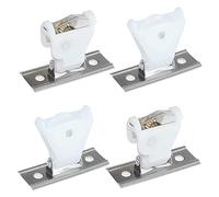 4pcs Cord Lock Mechanism 3 line and Cord Idler Pulley Swivel Type White Plastic and Stainless Steel Bracket for Roman Blinds Woven Wood Shades and Bamboo Blinds