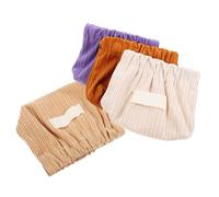 4pcs Corduroy Makeup Bag Organizer Portable Cosmetic Pouch | Holds Lipsticks and Small Items, Travel-ready Storage, Chic White Logo Print