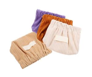 4pcs Corduroy Makeup Bag Organizer Portable Cosmetic Pouch | Holds Lipsticks and Small Items, Travel-ready Storage, Chic White Logo Print