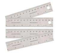 4pcs Cork Backing Straight Ruler, Stainless Steel and Wood | Lightweight, Not Easy to Deform or Break, for Line Cutting and Graphic Work, Designers and Engineers