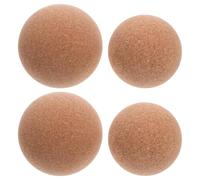 4pcs Cork Massage Ball for Plantar Release, Yoga Fitness and Muscle | Soft-touch Khaki Surface, Targets Tight Knots around Core and Shoulders, Suitable for Therapy Sessions or Travel