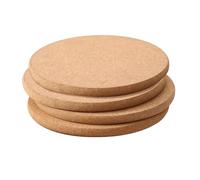 4Pcs Cork Placemats Set - 19CM Round Thick Corks Trivet Set, Wooden Non Slip Durable Coasters, Corks board Placemat, Multifunctional Cork Mat for Table & Countertop