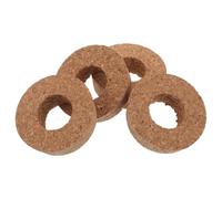 4pcs Cork Stopper with Center Hole and Ventilation Holes | Beige Cork, Crack-resistant Fine Grain, Protects Glass Rims, for Mason Jars, Desk Decor, Office Use