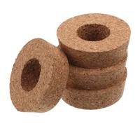 4pcs Cork Stopper with Center Hole for Glass Jars | Ventilation Holes, Beige Fine-grain Finish, Supports Herb Cuttings and Micro Landscape Desk Displays
