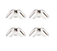 4pcs Corner Repair Connector No Drill Board Joint Fitting for Shelf Support Bookcase Assembly Strong Nylon 8.5cm(White)