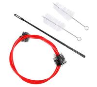 4pcs Cornet Cleaning Brush Set, Red Plastic and Nylon Tool for Trumpet | Snake-style Cleaner, Tear-resistant Build, Non-scratch inside Care, One-piece Kit for Brass Maintenance