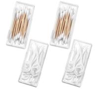 4PCS Cotton Swab Holder for Travel, Floss Picks Case, Portable Small Dental Floss Holders, Cotton Swab Boxs Travel Storage Case, Dental Toothpick Holder for Cottons Buds Hair Ties Flosss