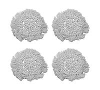 4pcs Cotton Thread Woven Drink Coasters with Tassel Round Pure Color Elegant DIY Lipstick Pot Pads Mats (Gray)