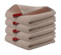 4Pcs Cotton Ultra Soft Cleaning Cloth Absorbent Cleaning Rags Thickened Wipe Cloths Dishcloth(Beige)