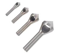 4pcs Countersink Deburring Tool High Speed Steel for Power Drills | Smooth Hole Edges, Reflective Silver Finish, for Carpenters and Metal Fabricators, Drill Press Use