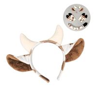 4Pcs Cow Costume Accessory Set, Cow Ears, Headband, Gloves, Tail, Accessory Set for Children, Adults, Animal Milk, Cows, Costumes, Halloween, Cosplay, Costume (C)