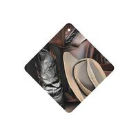 4pcs Cowboy Black Hat Western Boots Car Aroma Diffuser Square Hanging Fragrance Tablet Car Interior Decoration Closet Shoe Closet Fragrance Freshener