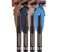 4PCS Creamy Glitter Eyeshadow Stick Set - Multi-Coloured Waterproof Eye Crayon Kit for Radiant Eye Looks - Blendable Twist-Up Shimmer Makeup Pencils for Mature Skin & Quick Touch Ups
