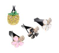 4pcs Creative Alloy Flower Car Air Vent Clip Interior Accessory | Fixed on Car Air Vent, Simple Clip Design, Fresh Smell, Suitable for Home or Place You Want to Decor