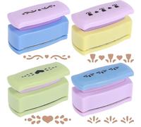 4pcs Creative Craft Paper Punch Set, 4 Different Patterns Craft Border Puncher, Portable Cutting Edge Paper Punch Set for Card Making, Scrapbooking, Arts and DIY(Random Color)