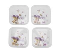 4PCS Creative Fruit Snack Plate, Appetizer Dinner Plates, Melamine Serving Cake Dessert Plates, Salad Plates Cheese Palte, Flat Spit Bone Tray for Hoem, Restaurant, Easy to Clean (Lavender)