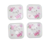 4PCS Creative Fruit Snack Plate, Appetizer Dinner Plates, Melamine Serving Cake Dessert Plates, Salad Plates Cheese Palte, Flat Spit Bone Tray for Hoem, Restaurant, Easy to Clean (Rose)