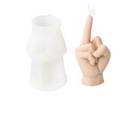 4PCS Creative Gesture Candle Making Set Human Hand Heart Finger Soap Resin Silicone Mould for Handmade(White03)