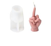 4PCS Creative Gesture Candle Making Set Human Hand Heart Finger Soap Resin Silicone Mould for Making Candles(White02)