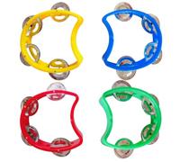 4pcs Crescent Hand Tambourine, Musical Percussion Tambourine, Crescent Tambourine, Hand Bell Percussion Instrument, for Early Child Education, School Performances, Music Courses