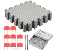 4pcs Crochet Blocking Mats and Pins Set 32x32cm Reusable Blocking Mats for Knitting & Crochet Projects Thick Knitting Blockings Mat and Pins with Grid Lines Foam Crochets Blockings Board for Crocheter