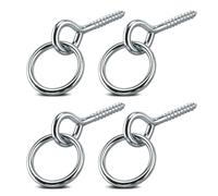 4Pcs Cross Tie ring with Screw Eyes Zinc Plated Hitch Ring for Tying Horse