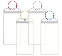 4Pcs Cruise Luggage Tag Holder With Steel Loops, Waterproof Clear Tags for Suitcases, Ships, and All Kinds of Bags (7.28inch * 3.34inch)