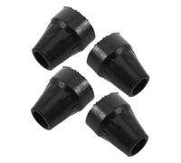 4pcs Crutch Rubber Feet 19mm Tips Replacement for Walking Sticks | Black 0.7 Inch Aperture, Textured Surface, Easy Replacement, Stability, Noise Reduction for Seniors