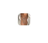 4Pcs Crystal Bead Necklace for Women,Rhinestone Statement Cross Pendant Clavicle Chain,Summer Sunflower Neck Chain Jewelry,Wedding Bridal Layered Pearl Body Chain, M, alloy, No Gemstone