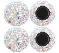4pcs Crystal Bling Tire Valve Stem Caps for Cars and Bikes Dustproof | ABS Polymer Clay Rhinestone Accents, Sparkling Crystal Finish, Valve Protection for Daily Driving and Detailing