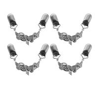 4pcs Crystal Snake Waist Cinch Clip Silver, for Dresses and Pants | Zinc Alloy with Rhinestones, Retro Wing Detail, Easy to Operate, Professional Wear and Casual Styling