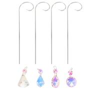 4pcs Crystal Suncatcher 7.87 Inch Small Trellis Plant Stake