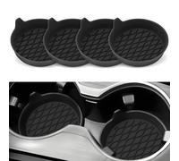 4Pcs Cup Holder Coasters for Mercedes Benz GLC Coupé C254 2024, Silicone Auto Interior Center Console Beverage Accessories Washable Drink Mats,Black