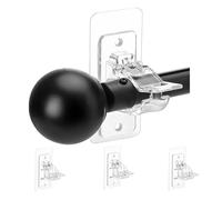 4PCS Curtain Brackets, Stick On Curtain Rail, Self Adhesive Curtain Hooks Curtain Holder - Transparent Damage-Free Brackets for Windows & Doors | No Drill Required Easy Installation