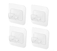 4PCS Curtain Rod Brackets No Drill Ceiling Mount Heavy Duty Plastic Holder for 1.5-2.2cm Poles Transparent Closet Rail Support Kit UK