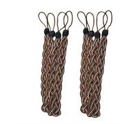 4pcs Curtain Tie Backs Tied Curtain Clips Braided Tiebacks Window Rope Curtains Holdbacks for Home Drapes and Curtain Decor (brown)